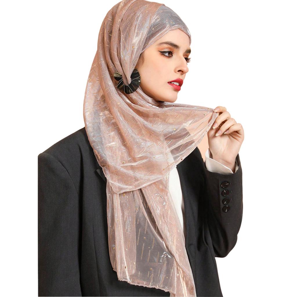 Women's Hijab Muslim Headscarf Easy Wearing Headwrap Scarf for Busy Modern Lady Girls Large Rectangle Neckerchief