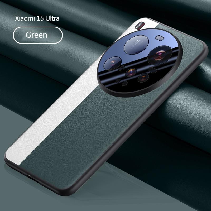 Luxury Ultra Thin PU Leather Phone Case for Xiaomi 15 Ultra 5G Silicone Bumper Drop-proof Camera Full Protection Cover