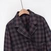 2026 spring new European and American cross-border women's clothing street fashion plaid double-breasted jacket w027 1199