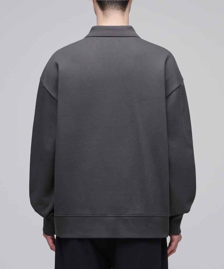 MUSINSA STANDARD Oversized Collared Sweatshirt [Gunmetal]
