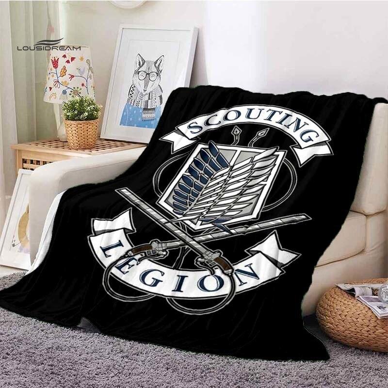 Атака на Титанов, дизайн логотипа, одеяла для кроватей, дома, путешествий, фланелевое одеяло для взрослых, для дивана, кровати, гостиной, дивана, ребенка, сохраняющее тепло