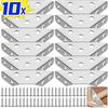 10/1Sets Universal Stainless Steel Corner Bracket Furniture Corner Connector Cabinet Table Chair Drawer Corner Brace with Screw