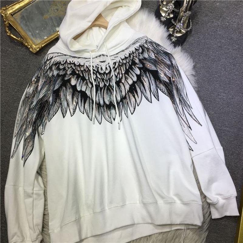 Плюс размер Толстовка National Tide Женская толстовка с капюшоном и большими крыльями