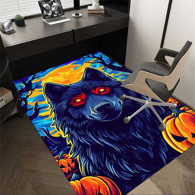 1pc Wolf Halloween Carpet, Office Rug Outdoor Mat Home Decor Area Carpet Festival