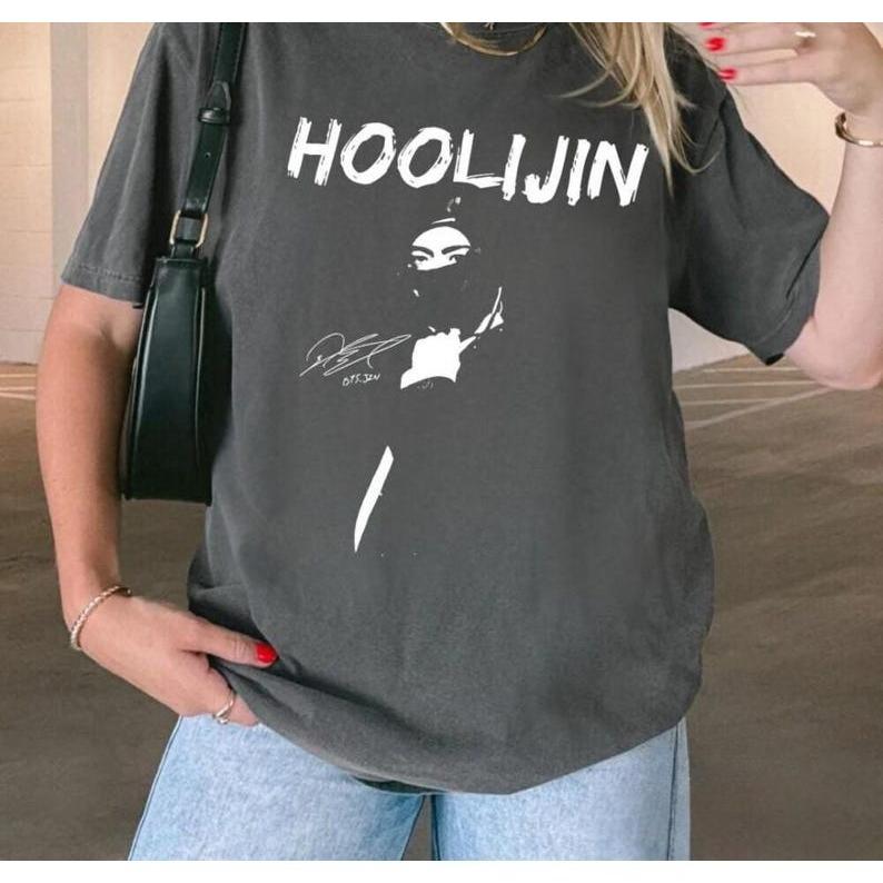 Летняя мода 2026 Трендовая футболка с мемом Hoolijin, BTS Arirang, Футболка с мемом Hooligan Jin, Смешная хип-хоп уличная одежда, Унисекс хлопковая футболка
