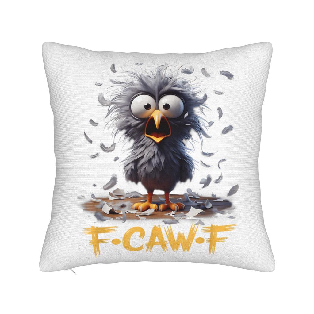 FCawF Meme Square Pillow Case Funny Black Bird Moon Cushion Cover Novelty Polyester Decor Pillowcase for Home 45x45cm