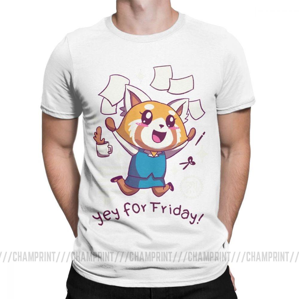 Aggretsuko Tee Shirt Aggressive Retsuko Yey For Friday Happy Weeken T Shirt For Men 100 Cotton