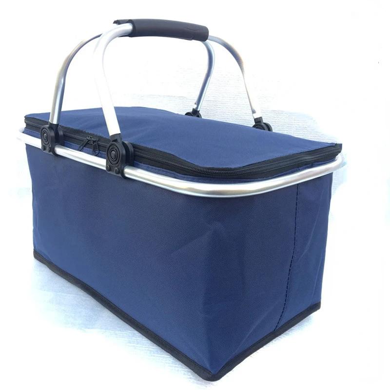 Car Oxford Outdoor Picnic Insulation Storage Basket Refrigerated Food Delivery Box Folding Shopping Basket Trunk Storage Box