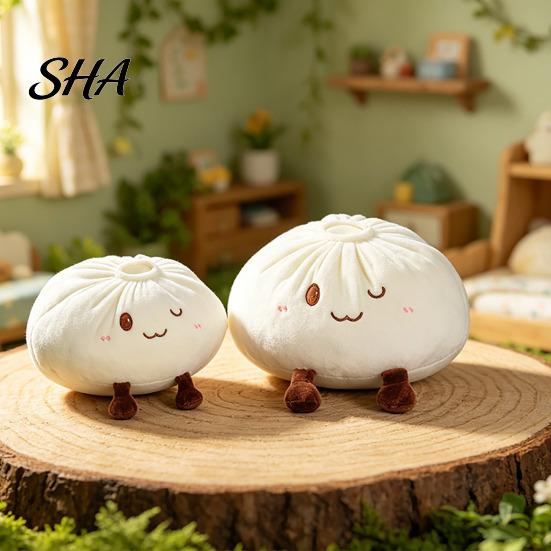 Soft Stuffed Food Cushion Cute Dumpling Plush Pillow, Funny Bun Animal Toy, PP Cotton Fluffy Filling Filled Decorative for Kids Room Sofa And