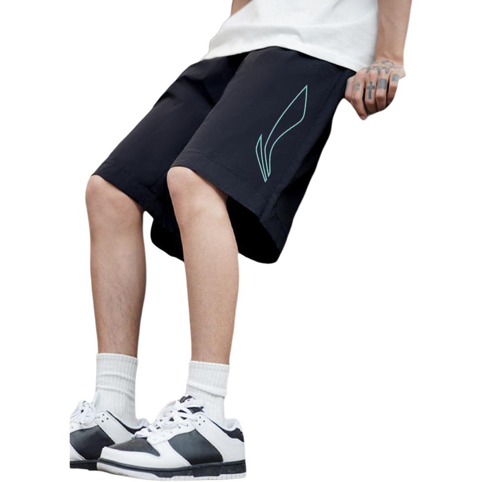 Li Ning Спортивная жизнь Коллекция Повседневные шорты Мужские Прохладные и освежающие Черные YKSU103-2