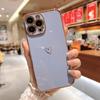 Роскошный чехол для телефона с гальваническим покрытием Love Heart для Iphone 11 12 13 14 Pro Max Xs X Xr 7 8 Plus Se 2020, мини-мягкий силиконовый чехол