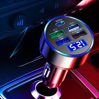 1 шт. 5 портов быстрой зарядки PD QC3.0 USB C LED автомобильное зарядное устройство автомобильное зарядное устройство для телефона адаптер типа C в машину для iPhone Samsung Huawei Xiaomi