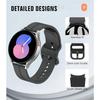 Bracelet pour Samsung Galaxy Watch 7/6/5/4/3 40mm/42mm/43mm/44mm/45mm/46mm, Boucle Réglable Silicone Souple - Noir