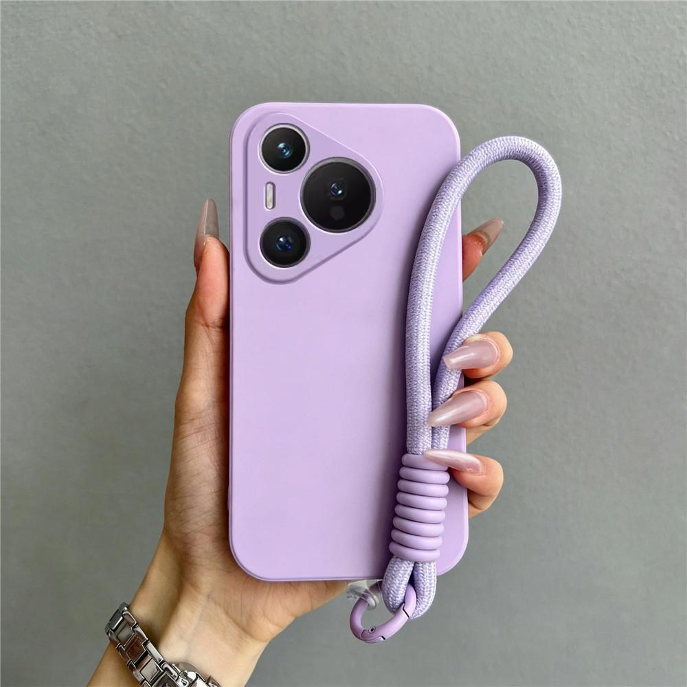 Ремешок-шнурок Чехол для телефона Для Huawei P30 Lite P40 P50 P60 Pura 80 70 Pro Mate 40 50 60 70 Однотонный Матовый Силиконовый Чехол