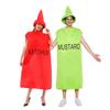 Unisex Food Mustard Ketchup Costume Fancy Dress Halloween Party Funny Outfit for Couple Adult Men Women