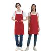 Фартук H-образной формы с шейным ремешком, простой дизайн, подходит как для мужчин, так и для женщин, фартук для кафе, однотонный, стильный, карманы большой вместимости, устойчивый к пятнам, w