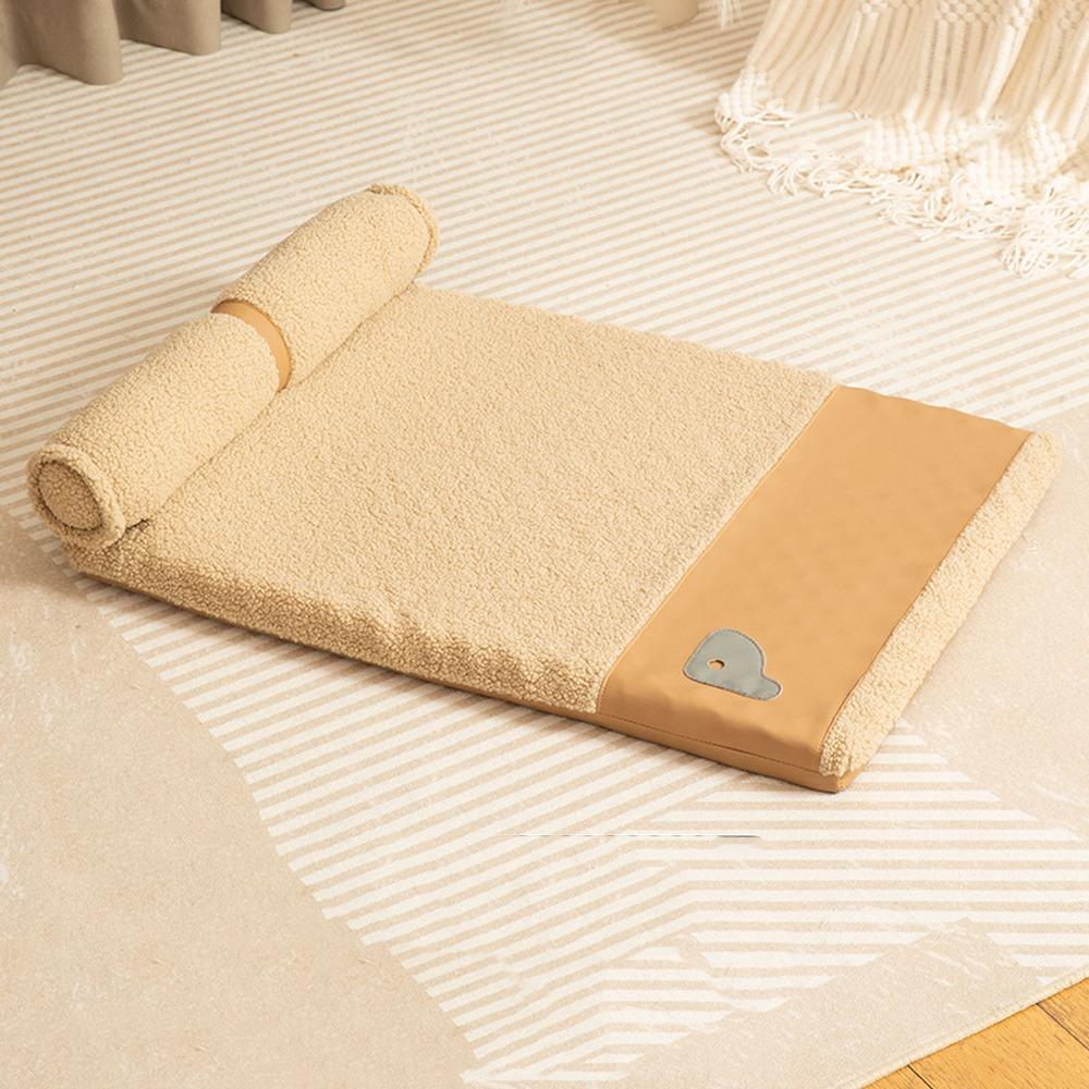 Removable Dog Sleeping Mat Neck Protection Pet Dog House Practical Dog Plush Bed Crate