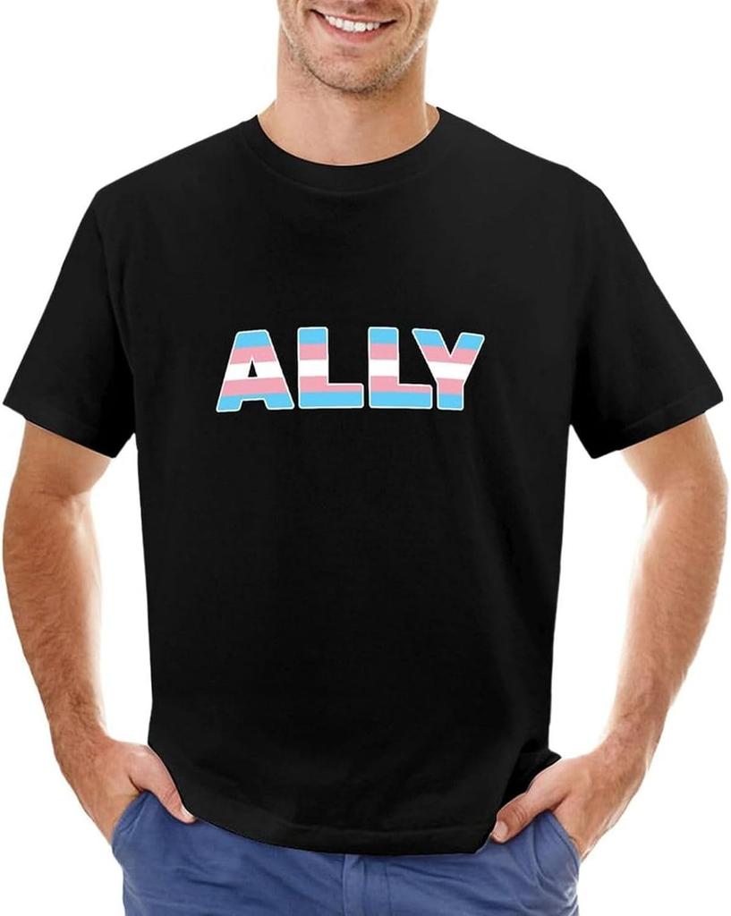 Transgender Ally Trans Rights Men T Shirt Short Men T Shirt Anime Clothes Funny t Shirt t Shirts for Men