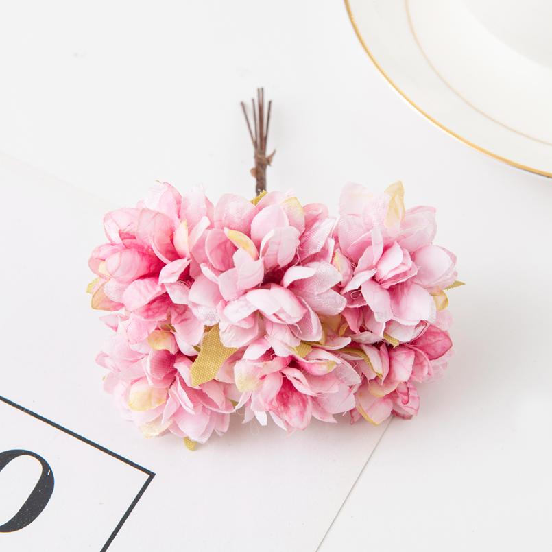 6 шт. Искусственные цветы Шелковая гвоздика Мини-букет Свадебные венки Валентинка для украшения дома Скрапбукинг Свадебные аксессуары