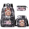 3Pcs/set Cartoon Printed Backpack Teenager Student Boy Girl Schoolbag Larger Capacity Bagpack Travel Bag Kid Gift Mochila