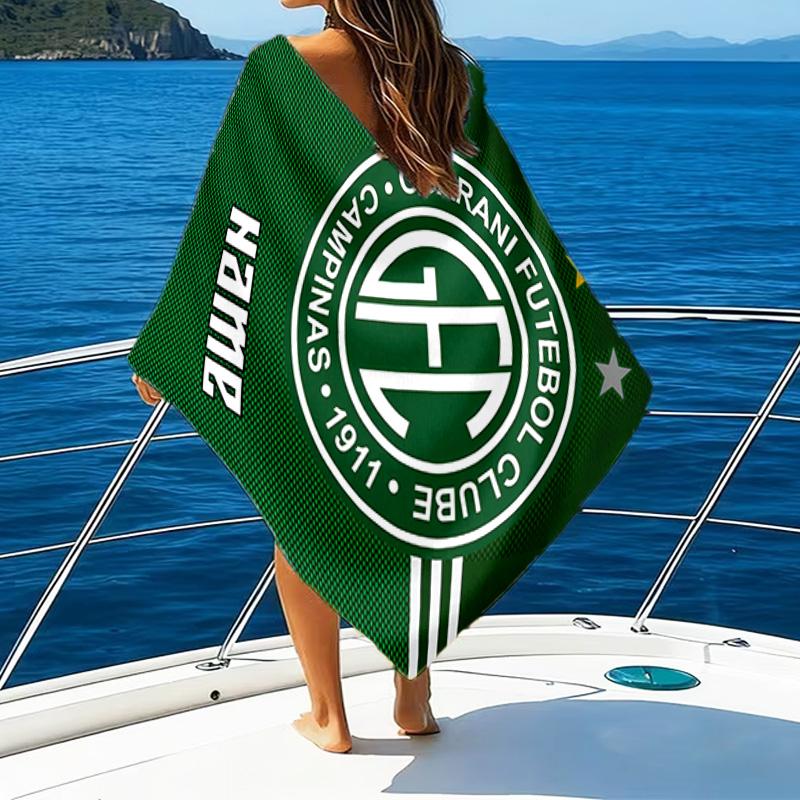 1PC Custom Name Beach Towel Guarani FC Crest Beach Towel, Suitable for Camping, Travel, Beach Accessories, Super Absorbent, Family Gift