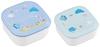 OSK Lunch Round Eye Aquarium Made In Microwave Nesting Perfect for and Small and Box, Design, 2-Piece Set, Blue, 360ml/550ml Capacity, Japan, Safe,