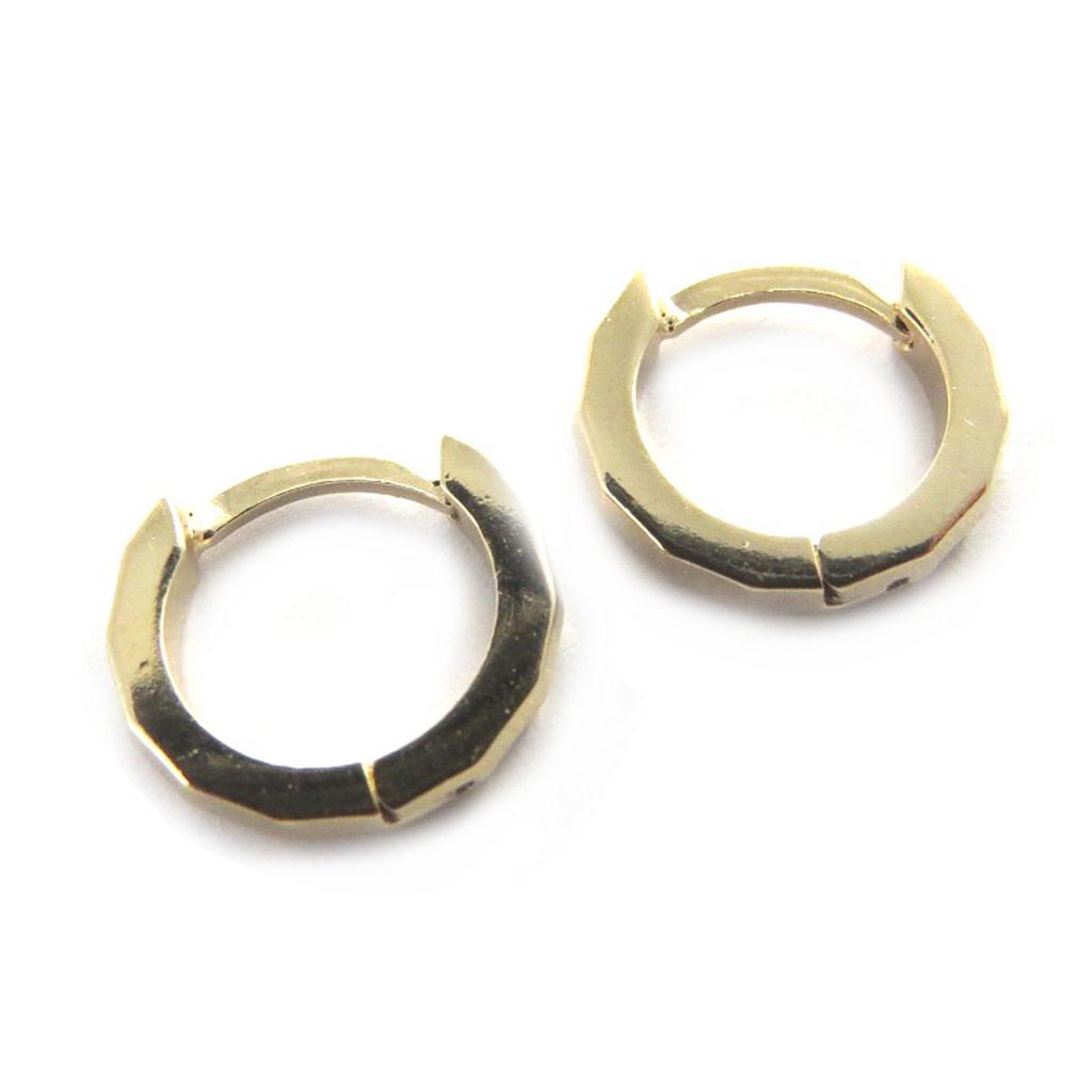 Les Trésors De Lily [M7252] - Gold Plated Hoop Earrings 'Choréographie' - 13 Mm 2 Mm