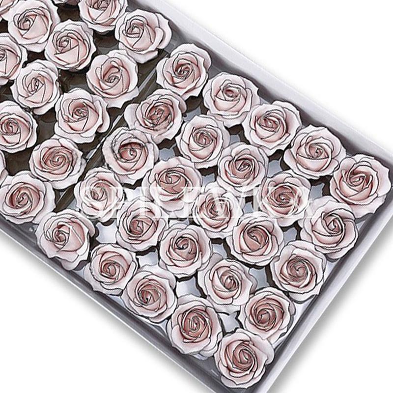 24pcs 4x6cm Artificial Chanson Rose Black Border Small Fragrant Flowers Decoracion Flower Box Wedding Bouquet Christmas Gift