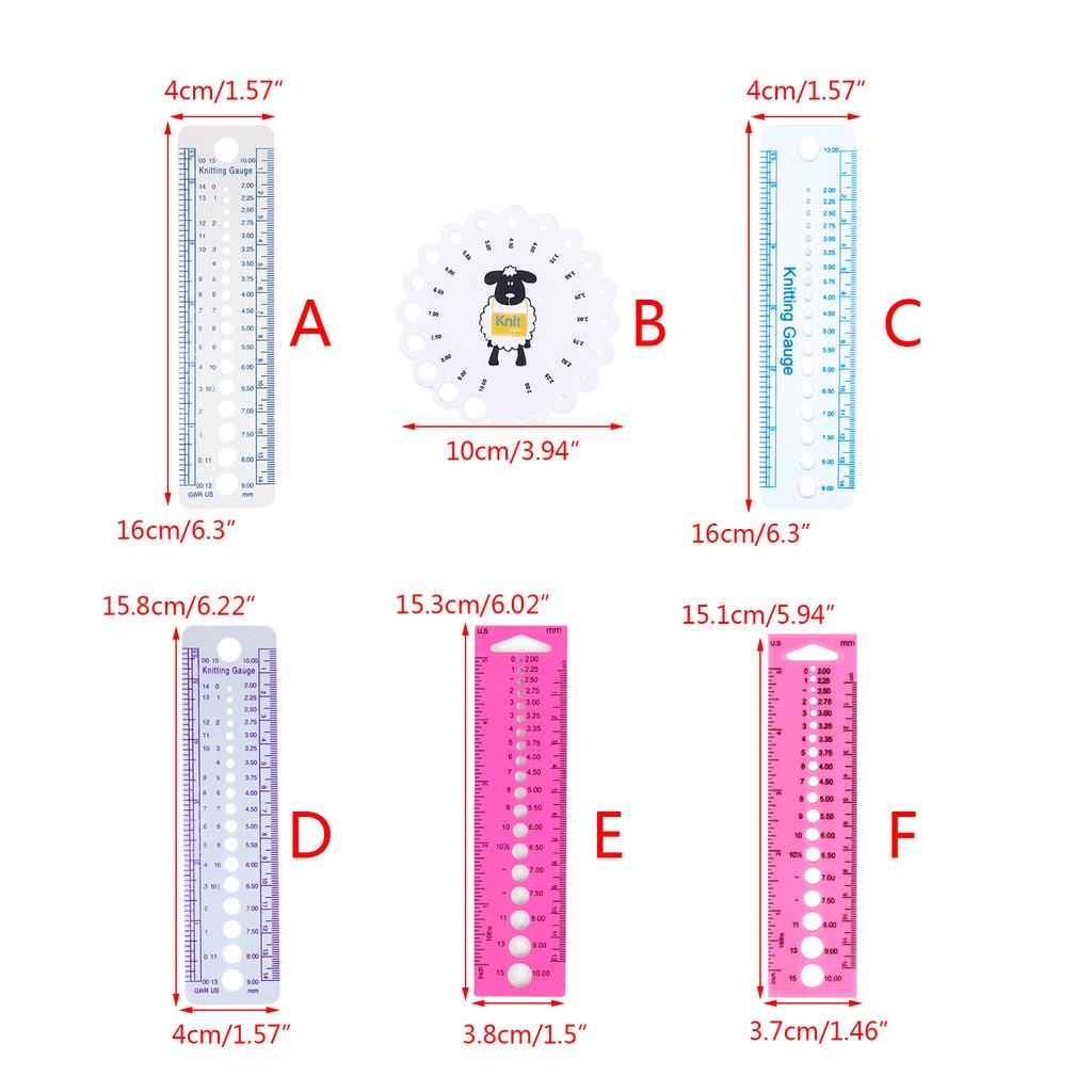 Пластиковая линейка для вязания, линейка для измерения спиц, линейка для измерения спиц, швейные инструменты для швейной иглы, линейка для геометрического шаблона для вязания