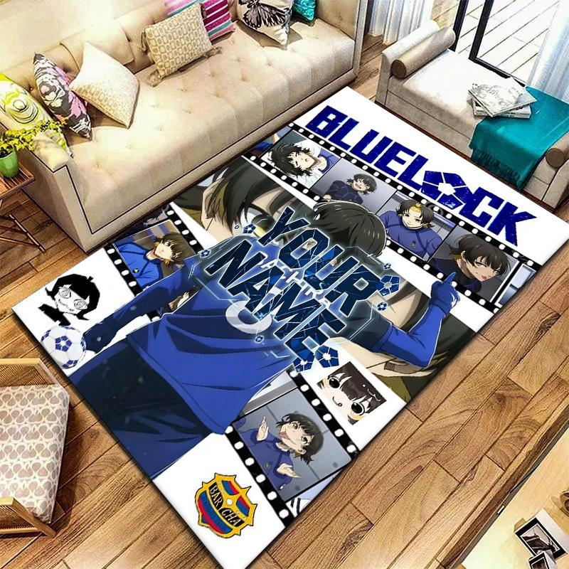 Blue Lock Soccer Custom Name Carpet Rug For Living Room Bedroom Home Sofa Decoration Kids Play Nonslip Floor Mat
