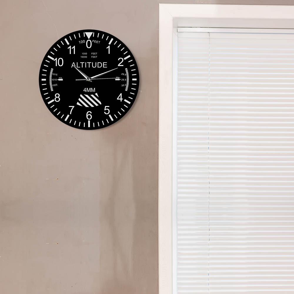 Black Wooden Wall Clock With Analog And Digital Time For Living Room And Office Use