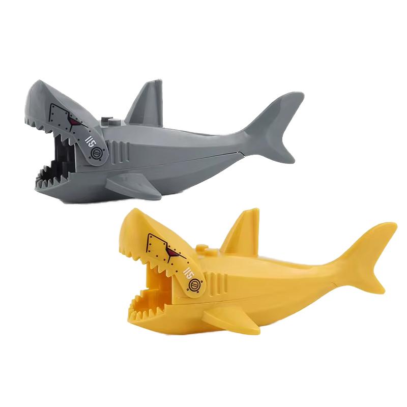 MOC Ферма Зоопарк Животные Строительные блоки Крокодил Акула Дельфин Шимпанзе Корова Леопард Развивающая игра Аксессуары Кирпичики Детские игрушки