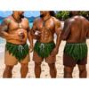 Tropical Ti Leaf Print Men Beach Shorts Hawaiian Grass Skirt Pattern Board Shorts Quick Dry Drawstring Swim Trunks Summer Surf