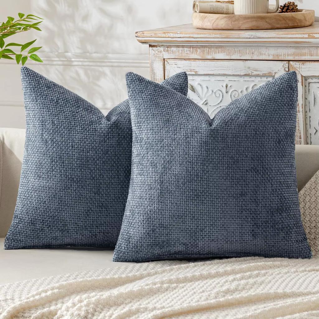 Chenille Pillow Covers Couch Throw Pillow Covers Farmhouse Accent Cushion Covers for Boho Home Sofa Bedroom Living Room Decor