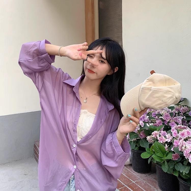 1116 pearlescent sunscreen clothes women's shirt jacket new spring and summer thin breathable super fairy chic cardigan top