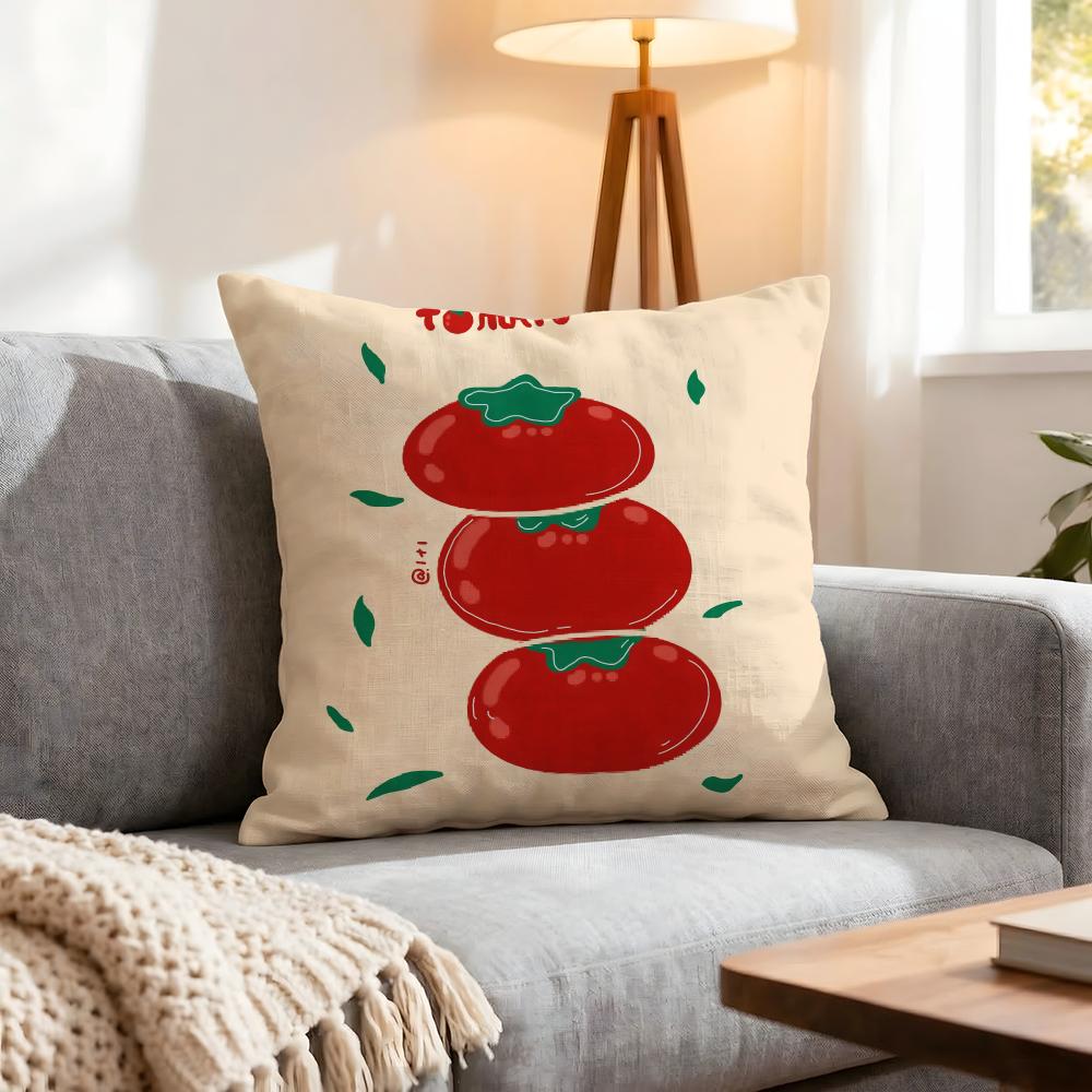 Pattern Tomato Print Cushion Cover 1Pcs Decorative Covers Soft Cushion Case For Sofa Couch Decor 40X40 45X45 Pillowcases