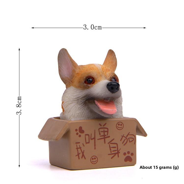 Cute Cartoon Box Corgi Husky Shepherd Dog Mini Model For Party Decorations And Gifts