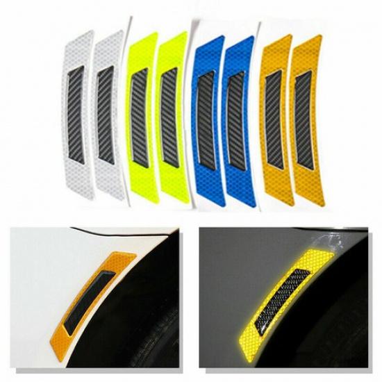 Carbon Fiber Style Car Auto Warning Decal Strips Safety Tape Reflective Stickers
