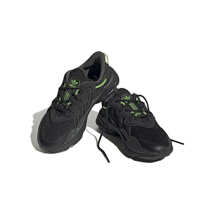 adidas Ozweego Big Kid Люминесцентные детские кроссовки Black Core-Black Solar-Green HQ1637
