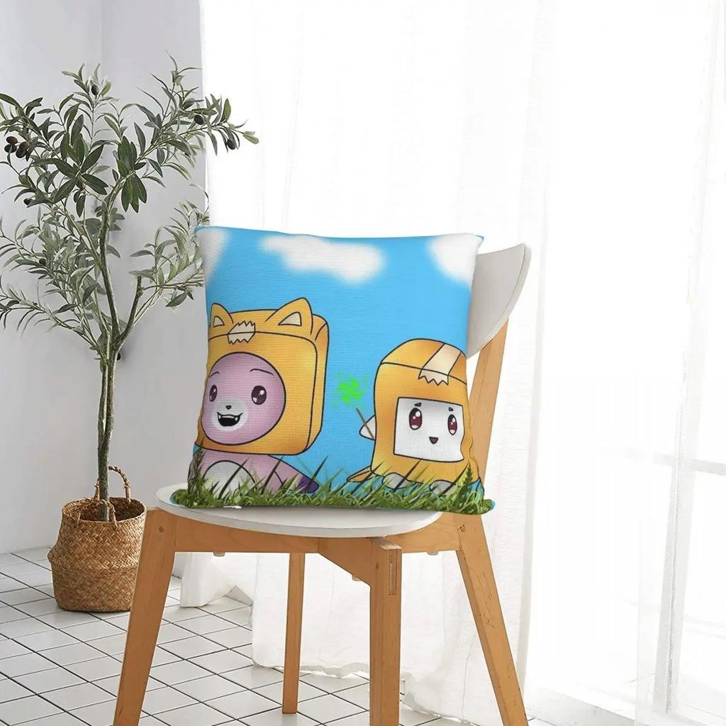 Foxy Boxy Pillowcase Polyester Cushion Cover Decoration Cute Cartoon Pillow Case Cover Home Zippered