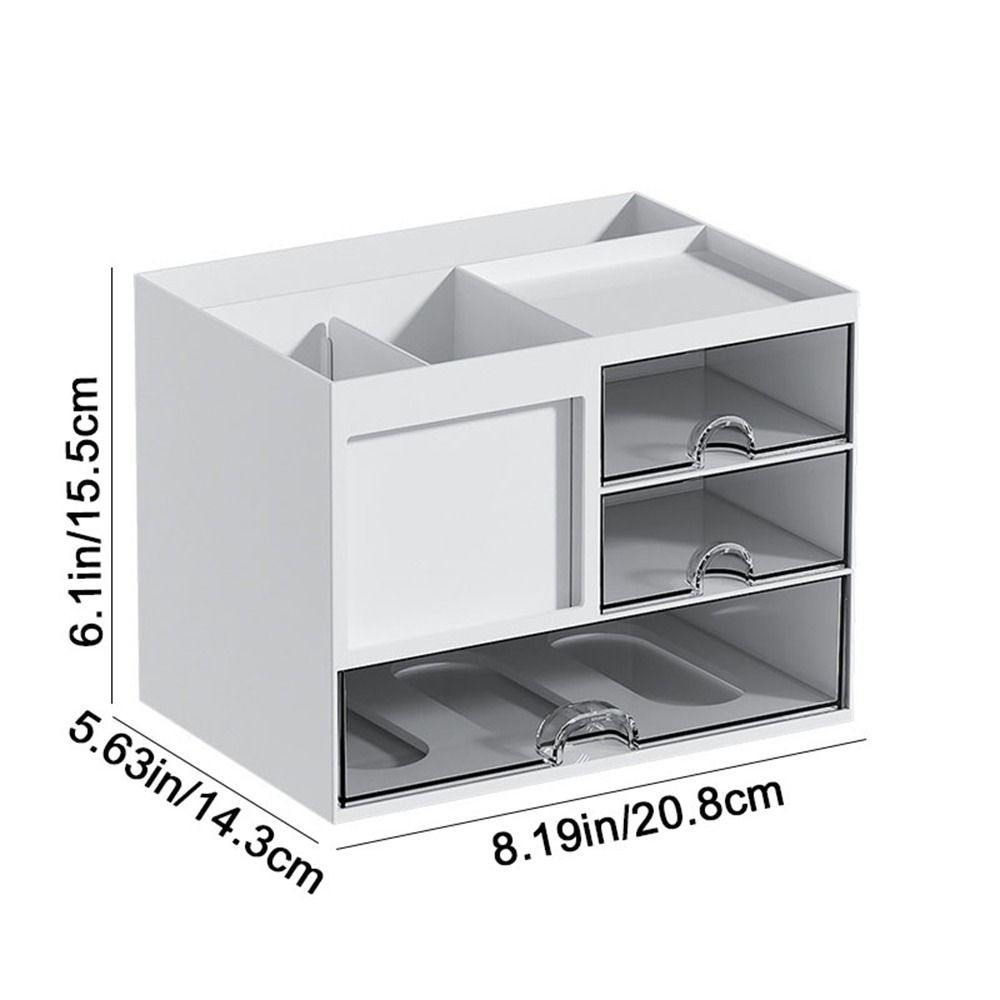 Plastic Desk Organizer Large Capacity Pen Holder Multipurpose Drawer Storage Box for Home