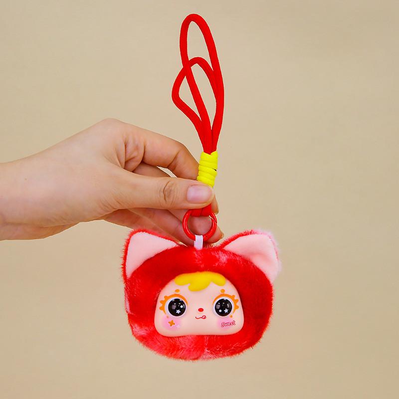 Cute Cat Head Plush Keychain Toy Children Backpack Decoration Gifts Festival