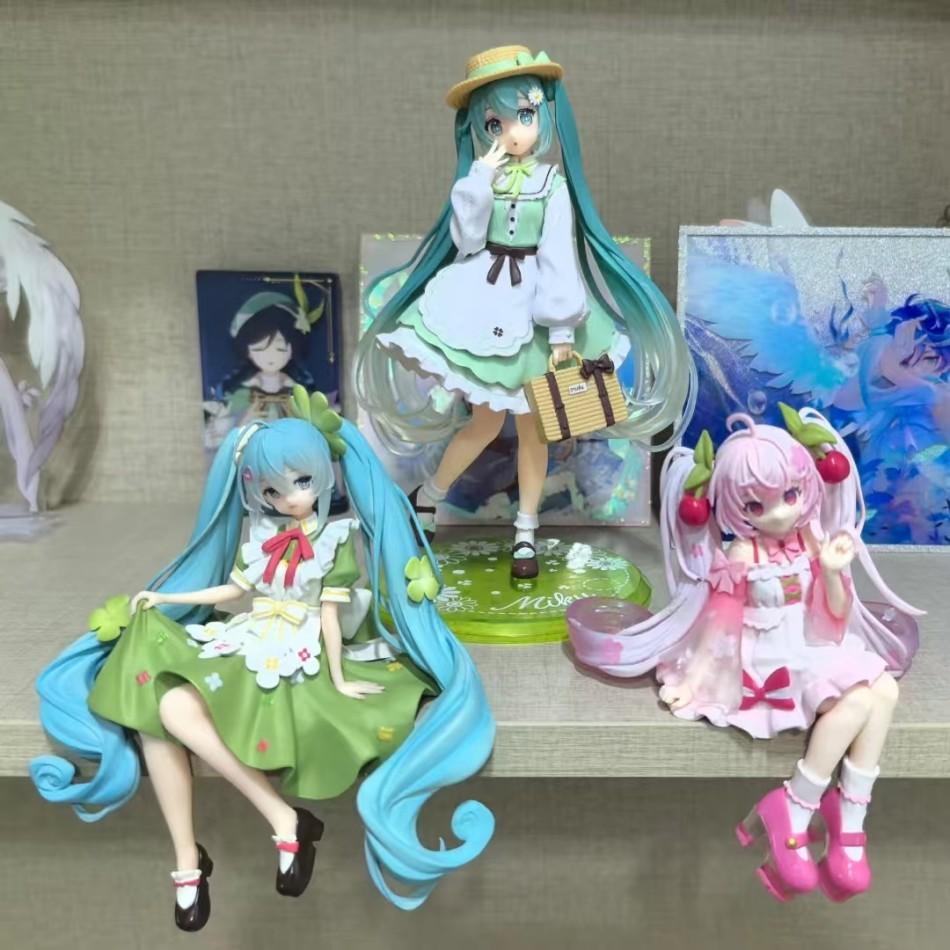 15cm Anime Figure Hatsune Miku Noodle Stopper Lucky Grass Fairy Action Figure PVC Collection Model Ornament Toys Gifts