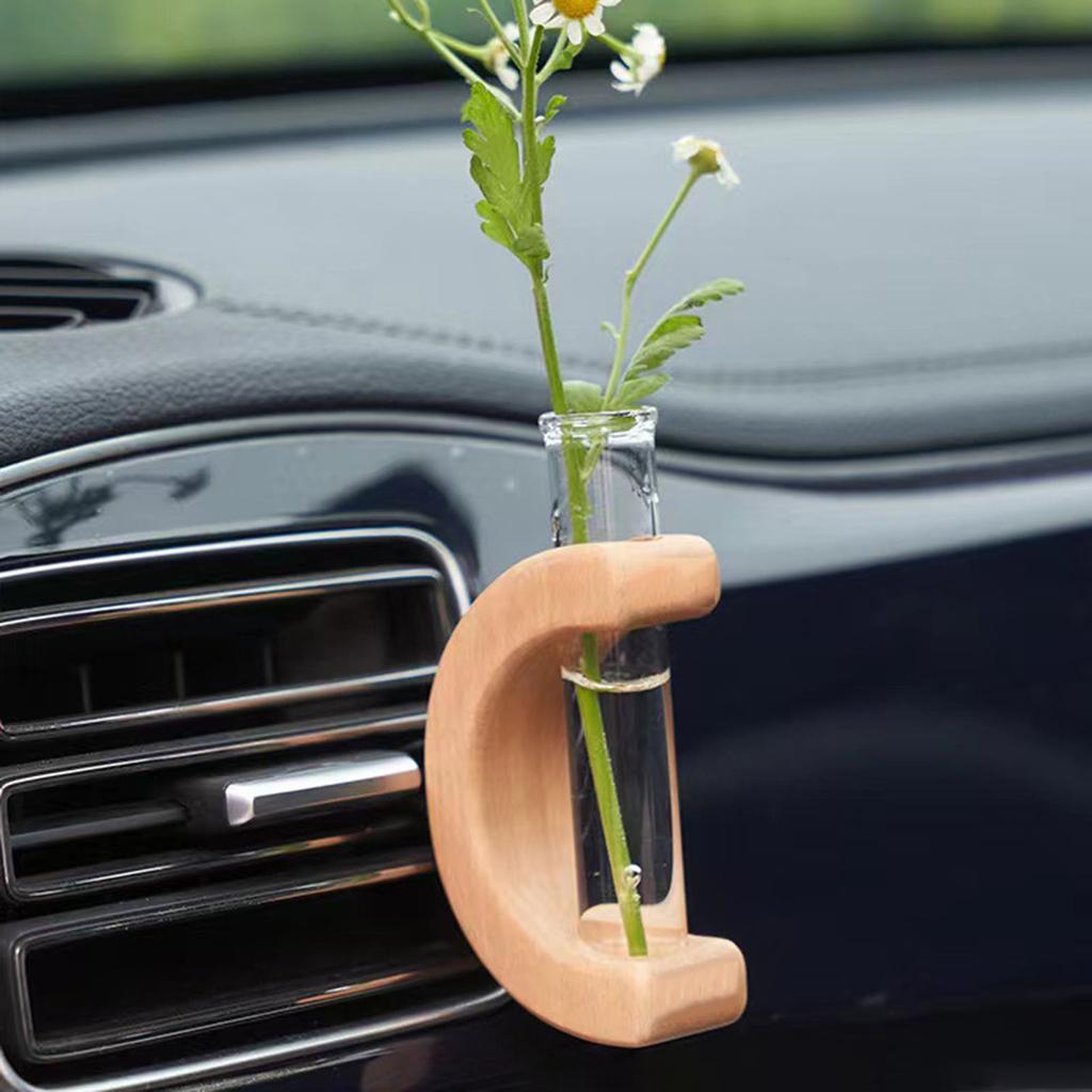 Ваза для цветов из цельного дерева, креативное устройство для оформления цветочной композиции на центральной консоли, держатель для цветов своими руками, автомобильные аксессуары
