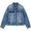Washed Denim Jacket With Single-Breasted Collar Men Jackets Blue 40EM799-Q24