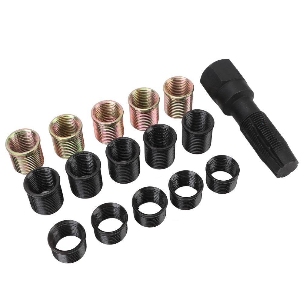 16PCS M16x1.25 Tap Spark Plug Hole Repair Kit Cylinder Head Thread Repair Spark Plug Thread Repair