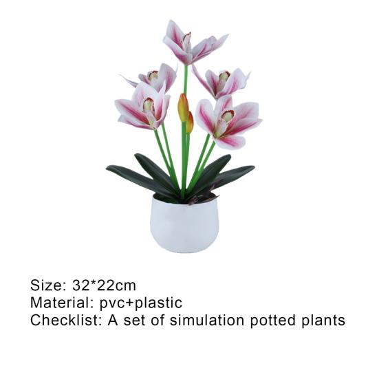 Artificial Plant Pot Orchid Flower Home Decor Plastic Wedding Parties Simulation Bonsai for Living Room