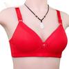 Breathable Hole Lace Underwear Ladies Simple and Comfortable Middle-aged Bra Big Yards Without Steel Ring Underwear Female
