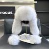 Модная зимняя лыжная шапка из лисьего меха с защитой ушей, уличные женские шапки-бомберы