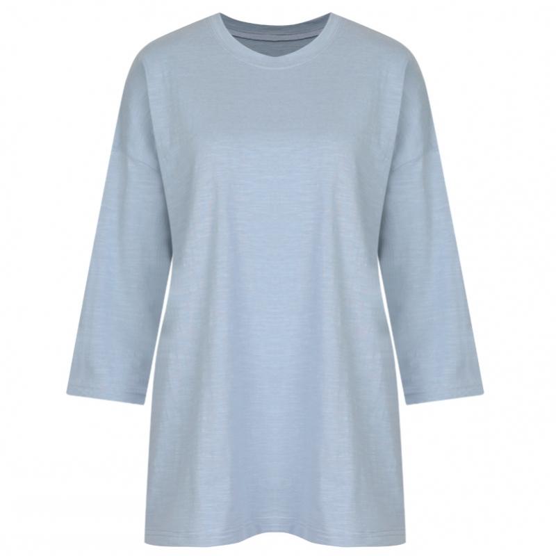 Shop Women Slub CoTTon 3 4 Sleeve T shirT Dai Wsh 1112 Black